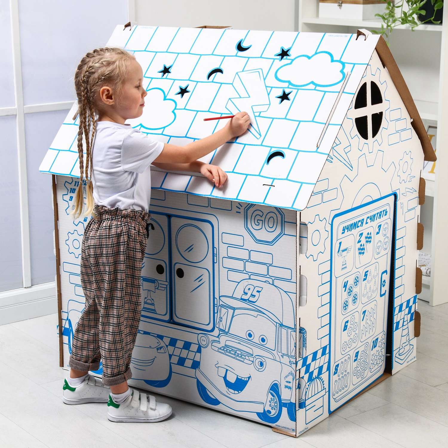 Дом-раскраска Disney «Тачки» набор для творчества из картона - фото 1
