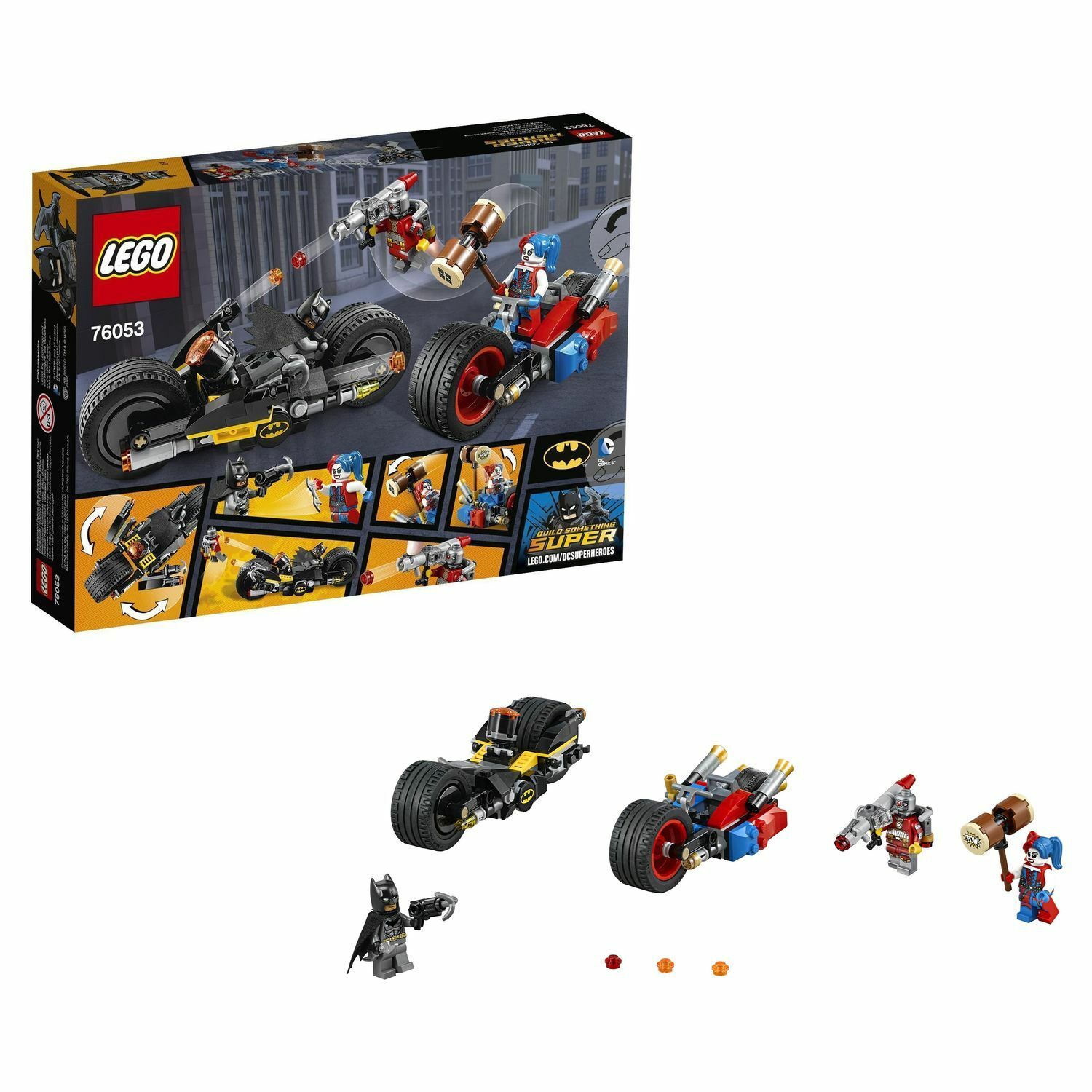 Конструктор LEGO Super Heroes Бэтман: Погоня на мотоциклах по Готэм-сити  (76053) купить по цене 1999 ₽ в интернет-магазине Детский мир