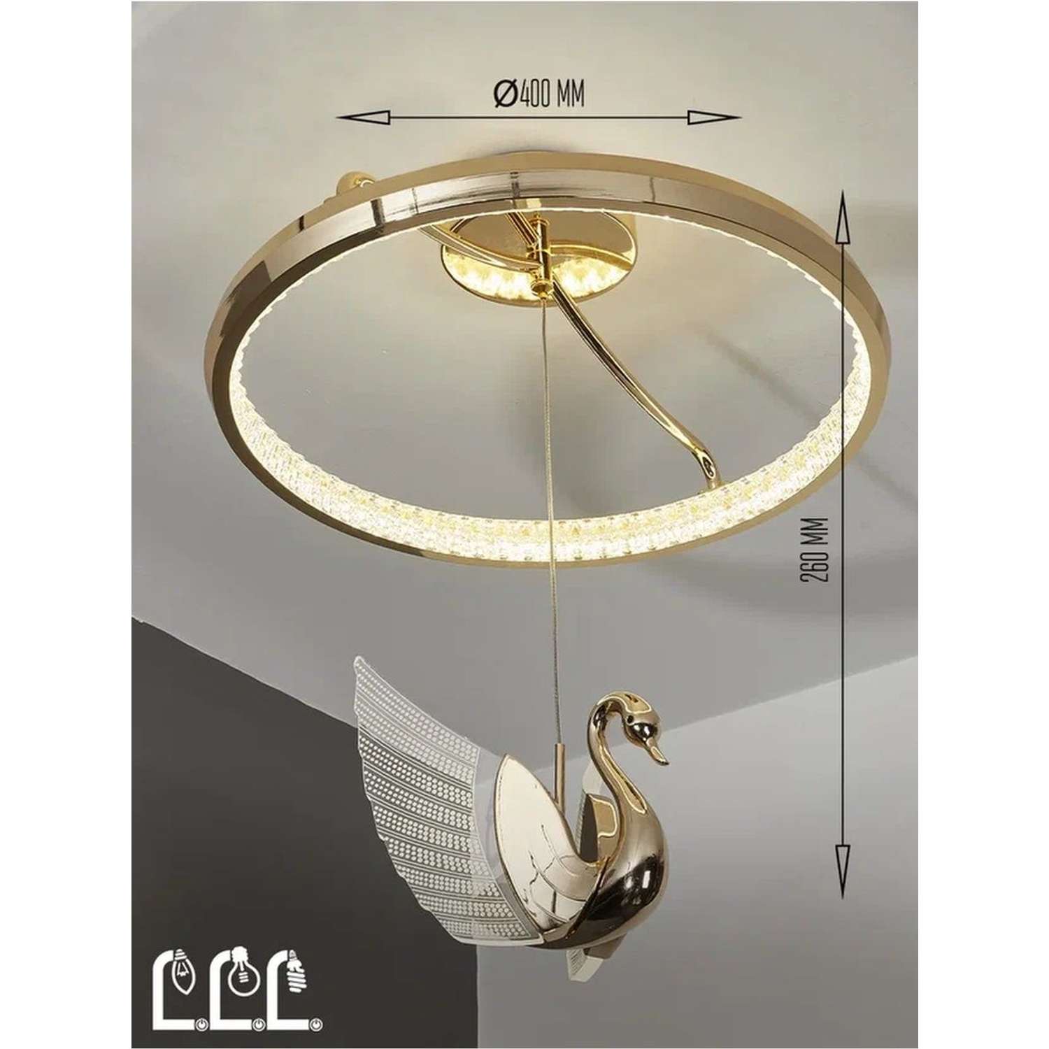 Потолочный светильник LLL KD8169 золотой Птицы с вращением на 360 градусов - фото 6