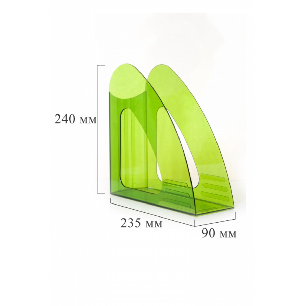 Вертикальный накопитель Attache 90мм прозрачный зеленый 2 штуки - фото 4