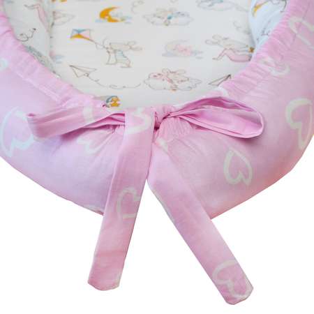 Подушка-позиционер Amarobaby Little Baby Мышата в облаках Розовый