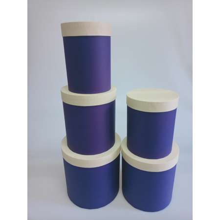 Набор подарочных коробок Cartonnage Набор из 5 круглых Радуга бежевый фиолетовый