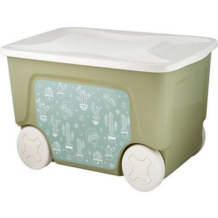 Ящик для игрушек PLASTIC REPABLIC baby на колесах с крышкой пластиковый 50 л