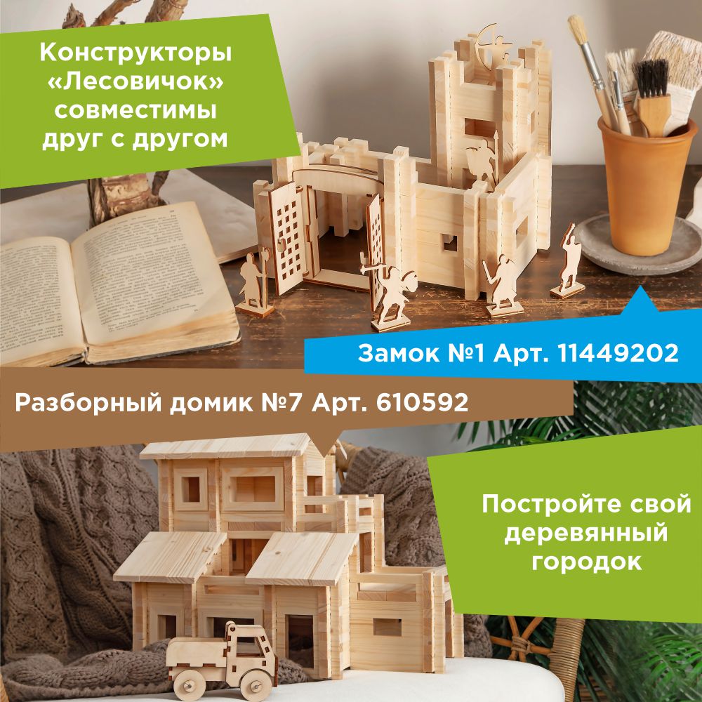 Конструктор ЛЕСОВИЧОК Солнечная ферма №3 260 деталей купить по цене 2679 ₽  в интернет-магазине Детский мир