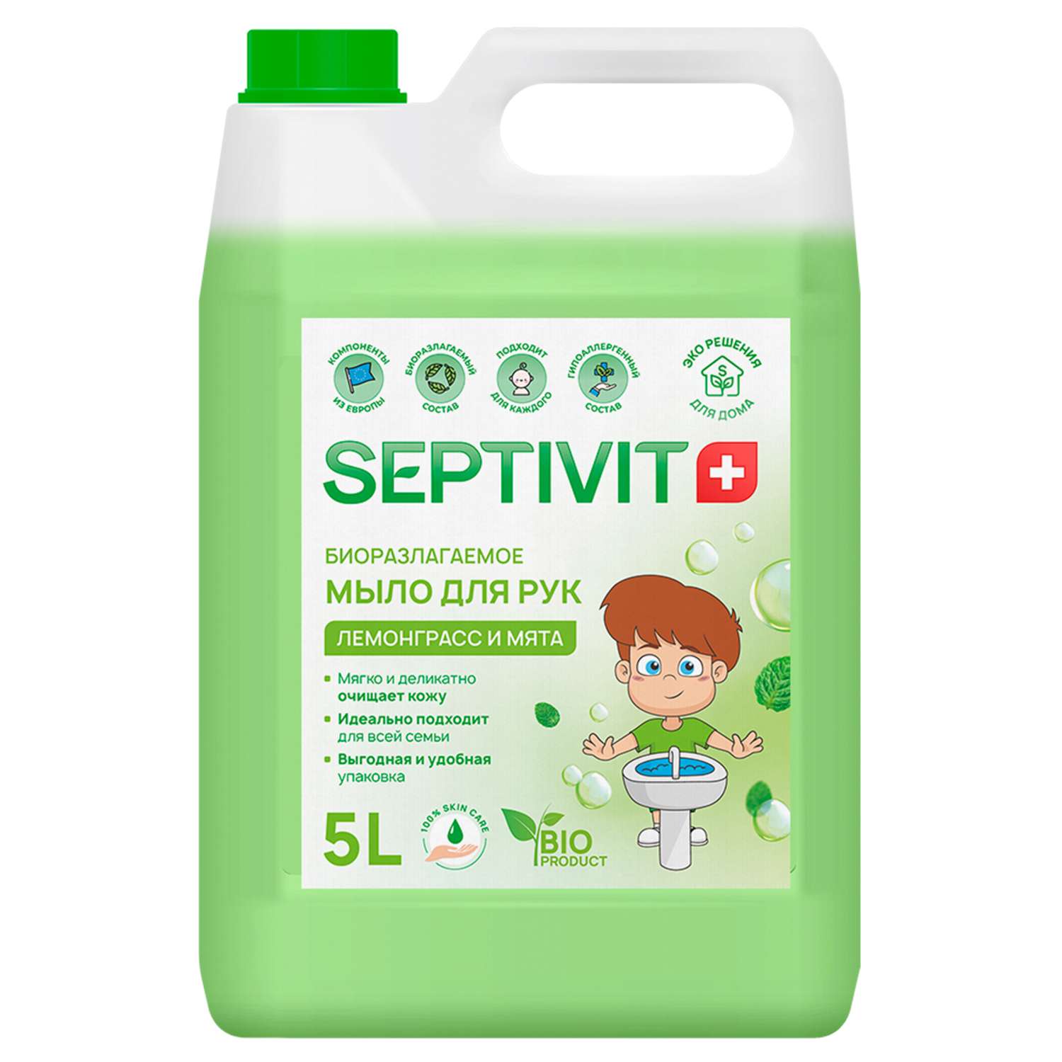 Жидкое мыло SEPTIVIT Premium Лемонграсс и мята 5 л - фото 1