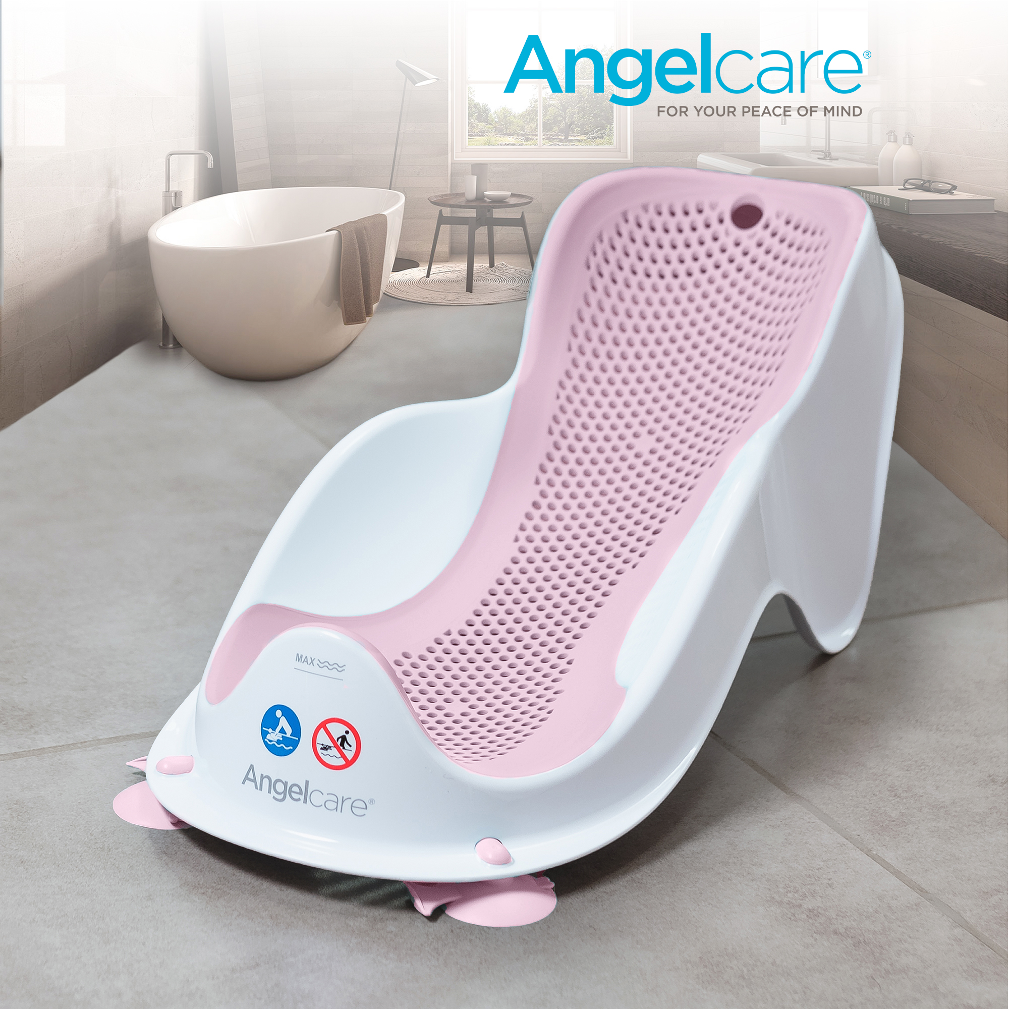 Горка для купания ANGELCARE Bath Support Mini светло-розовая - фото 1