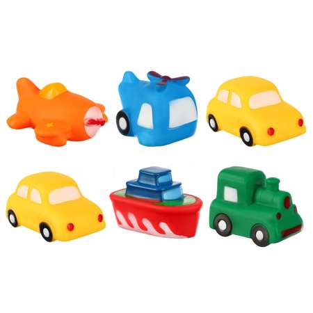 Набор резиновых игрушек Крошка Я для ванны «Транспорт» 6 шт