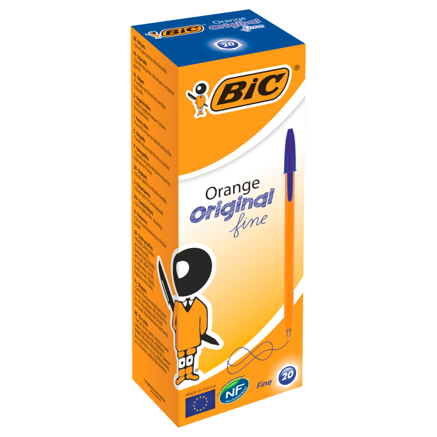 Ручки шариковые BIC синие набор 20 штук - фото 7