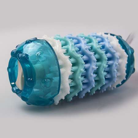 Игрушка для собак EarthPet для чистки зубов жевательная трехступенчатая со вкусом копченой курицы Синяя