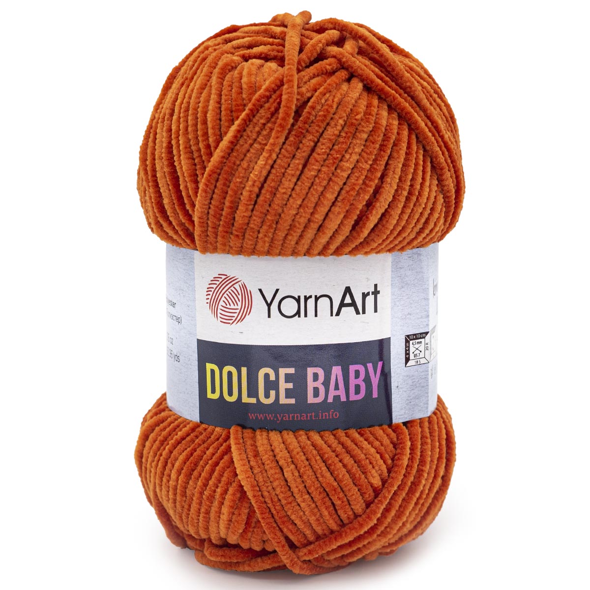 Пряжа для вязания YarnArt Dolce Baby 50 гр 85 м микрополиэстер плюшевая 5 мотков 778 оранжевый - фото 6