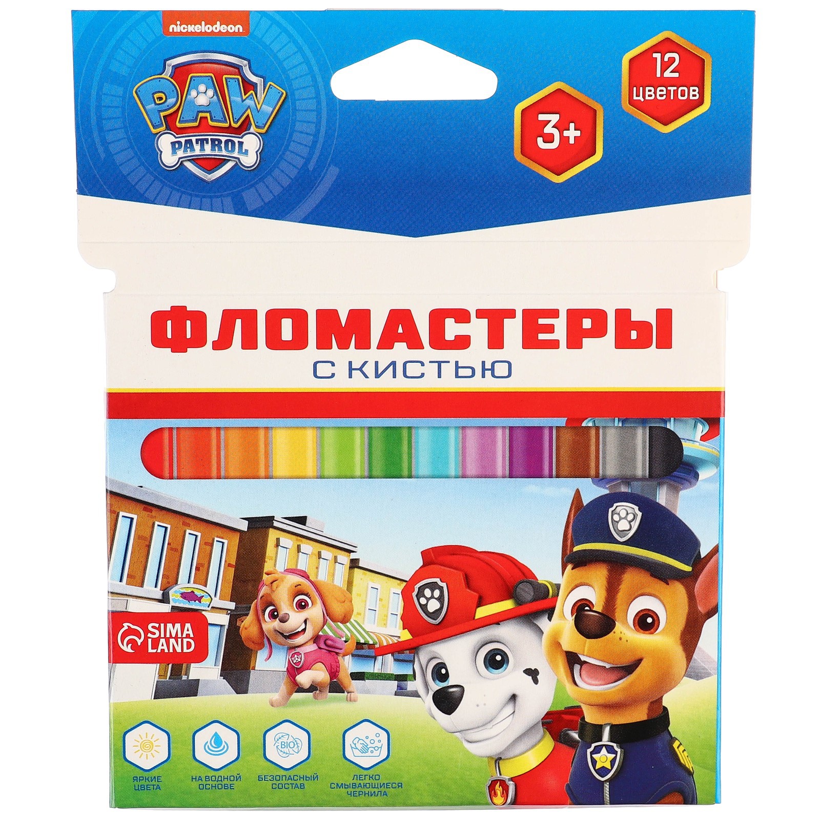 Фломастеры Paw Patrol с кистью 12 цветов Щенячий патруль - фото 11