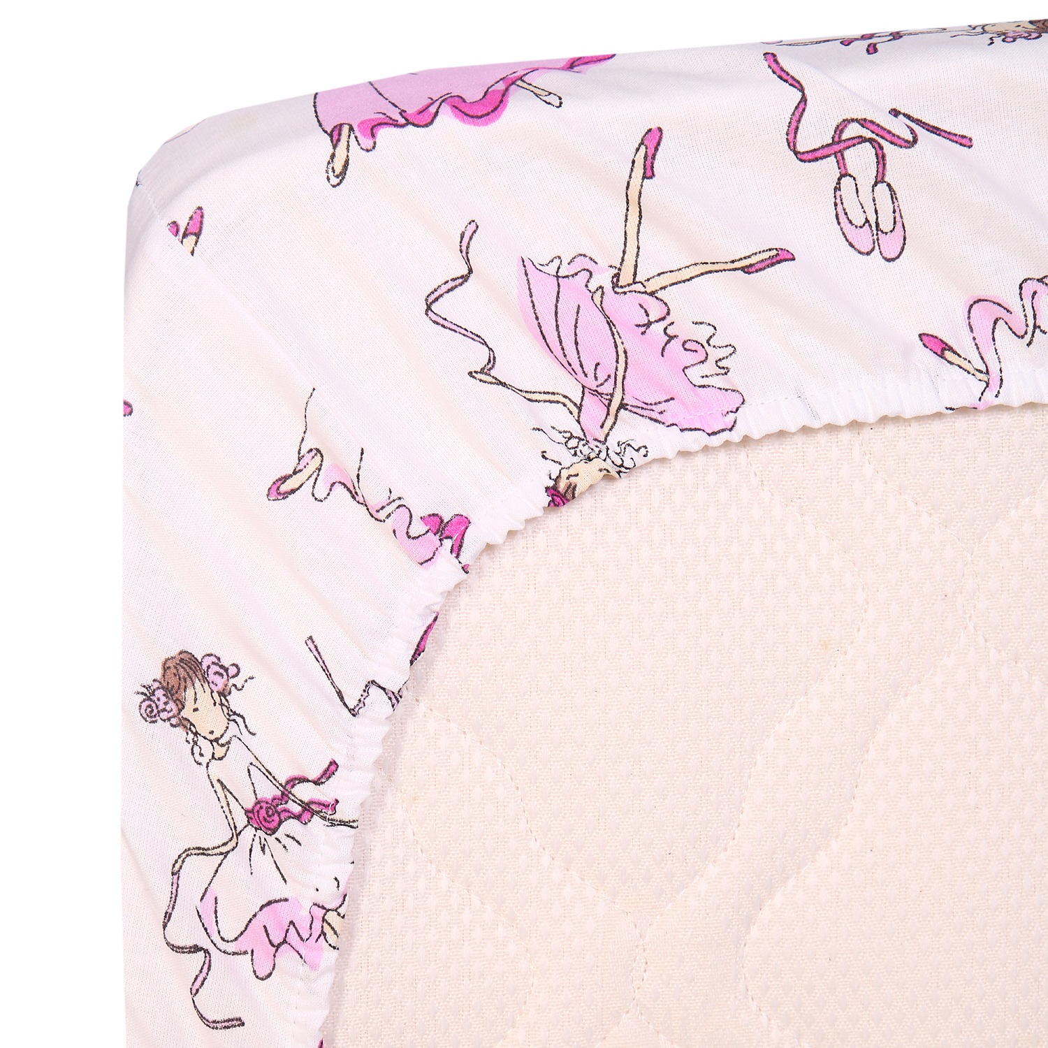 Простыня натяжная Спаленка-kids 80x160 балеринки на белом - фото 2