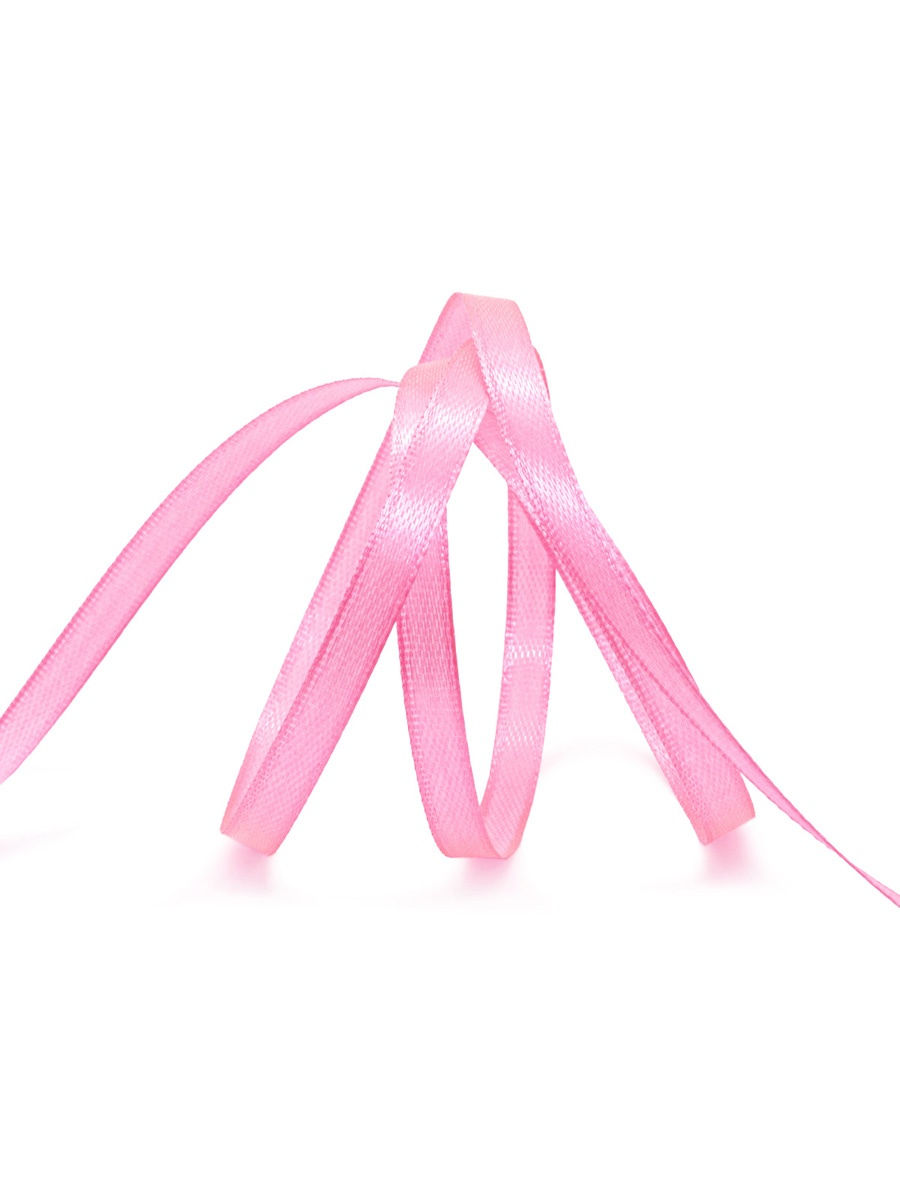 Лента Айрис атласная упаковочная флористическая 6 мм 22.86 м 012 яркий розовый - фото 2