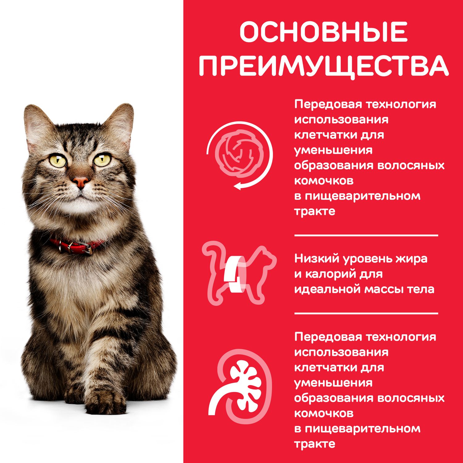 Корм сухой HILLS 1,5кг Science Plan Hairball Control с курицей для взрослых кошек - фото 5