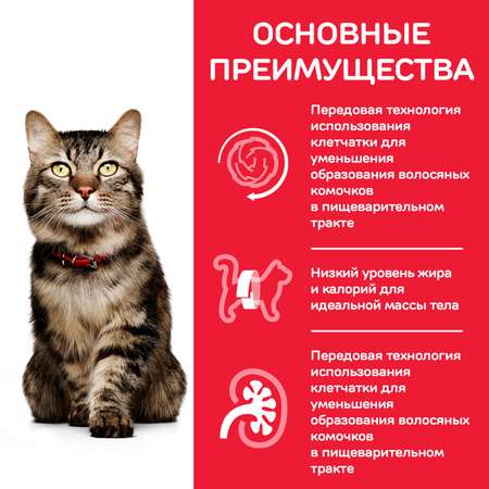 Корм сухой HILLS 1,5кг Science Plan Hairball Control с курицей для взрослых кошек