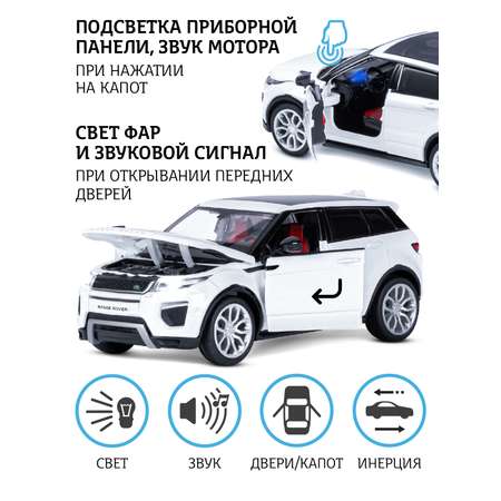 Машинка металлическая АВТОпанорама игрушка детская Range Rover Evoque 1:32 белый