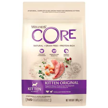 Корм для котят Wellness CORE индейка курица 300г