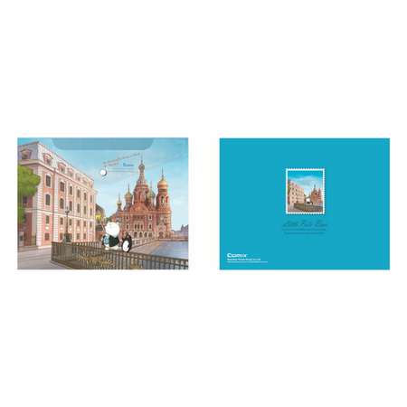 Папка-конверт COMIX на кнопке А5 серия География Санкт-Петербург Храм Спаса на Крови