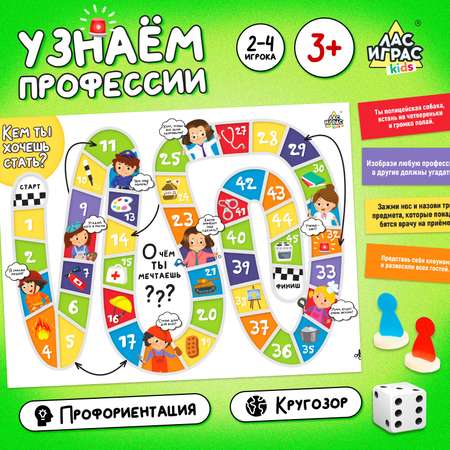 Настольная игра Лас Играс KIDS игра-бродилка «Узнаем профессии»