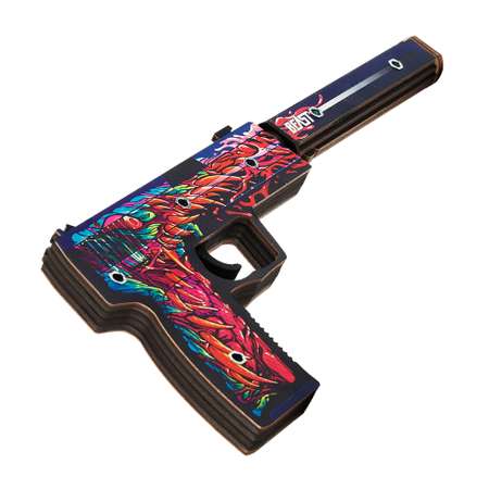 Игрушечный пистолет Go-Wood USP-S версия 1.6 Скоростной Зверь деревянный резинкострел