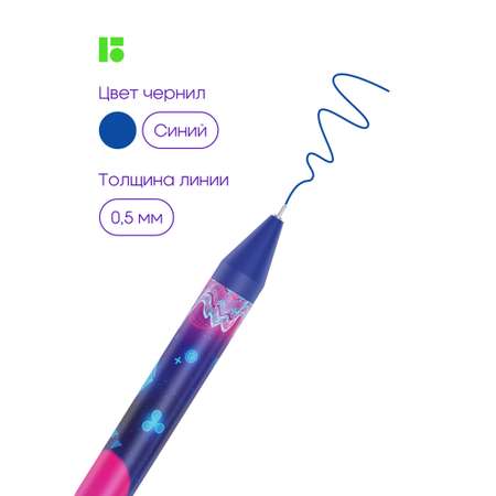 Ручка шариковая Berlingo Retro Future синяя 0.7мм. рисунок на корпусе 4шт.