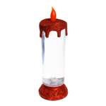 Свеча декоративная BABY STYLE Искра красный LED масляная колба блестки USB 24 см