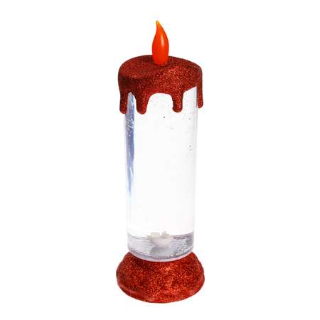 Свеча декоративная BABY STYLE Искра красный LED масляная колба блестки USB 24 см