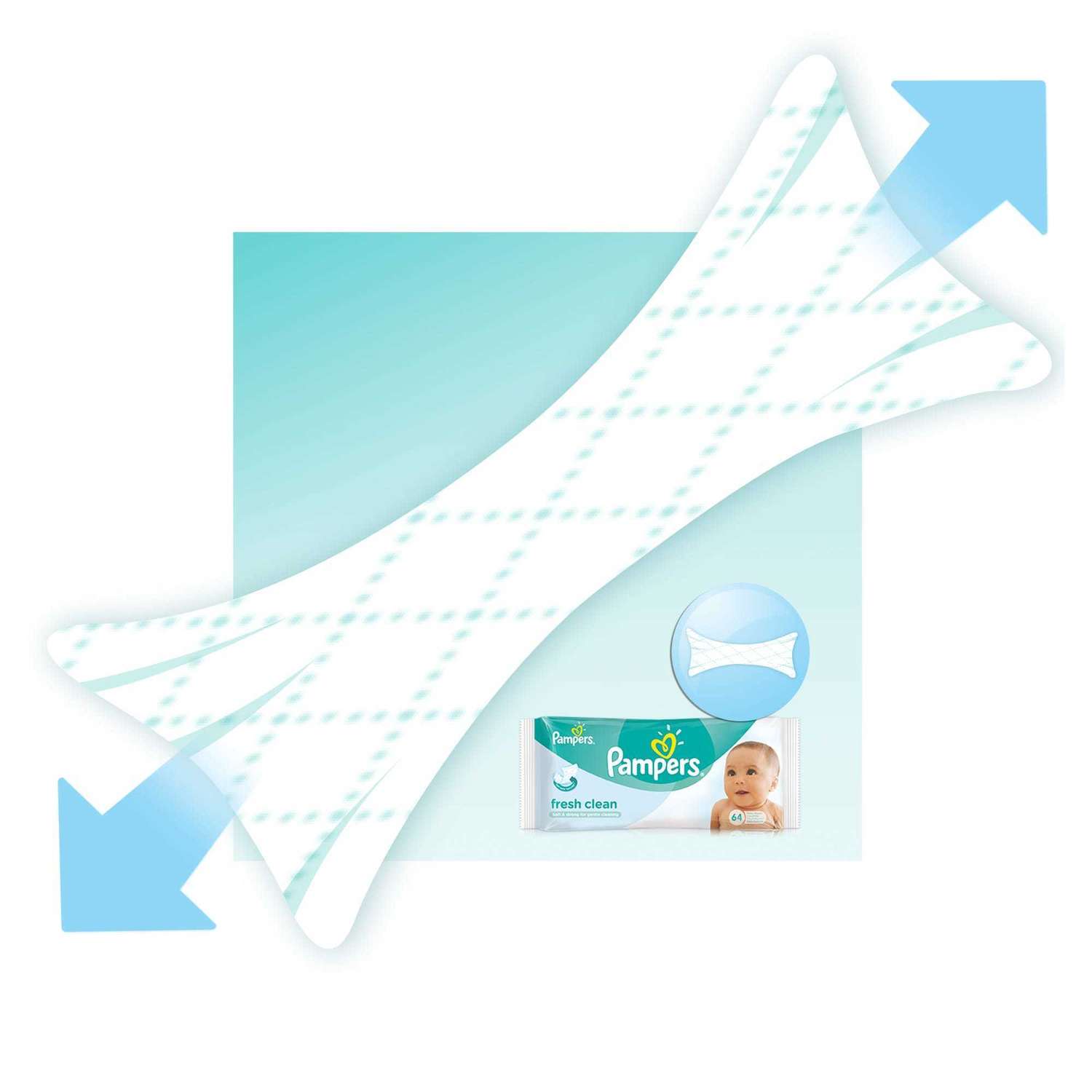 Салфетки Pampers Baby Fresh Clean, влажные сменный блок 64 шт в ассортименте - фото 6