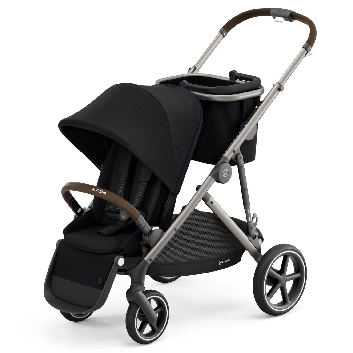 Коляска Cybex Gazelle S TPE с корзиной и дождевиком Deep Black - фото 1