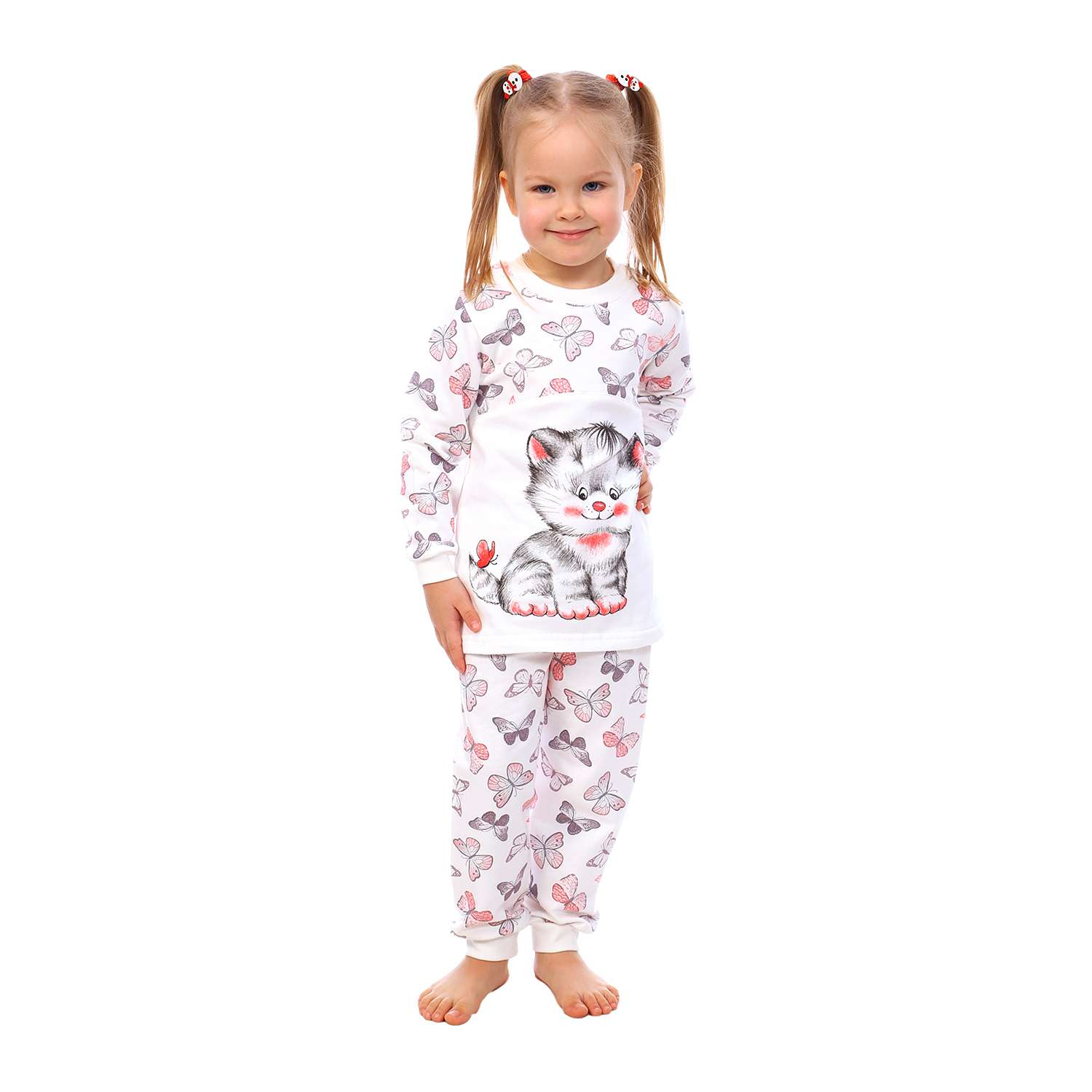 Пижама Детская Одежда 0025К/молочный_серый - фото 1