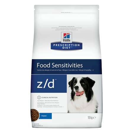 Корм для собак HILLS 10кг Prescription Diet z/d Food Sensitivities для здоровой кожи при аллергии и заболеваниях кожи сухой