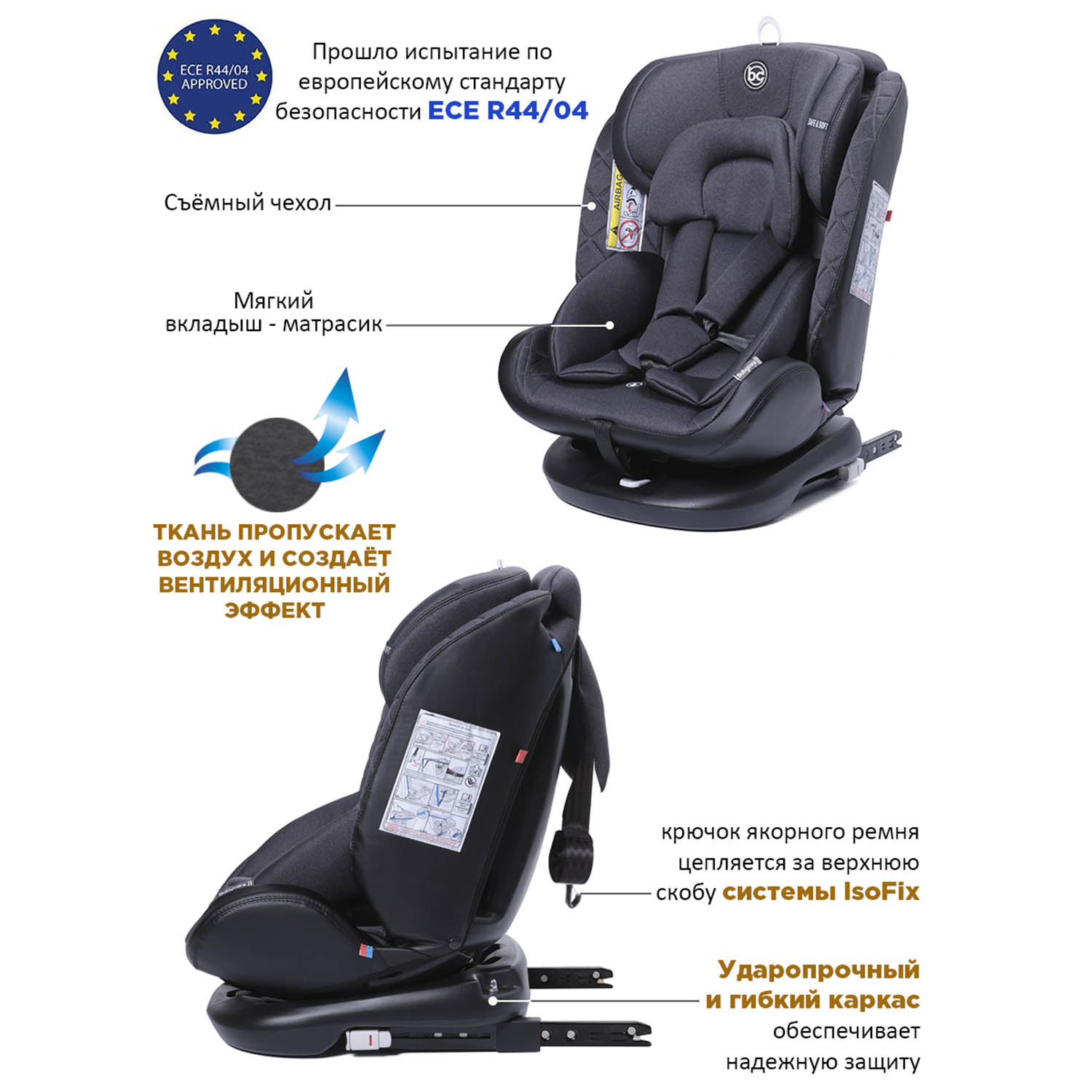 Автокресло BabyCare Shelter Isofix темно серый - фото 3