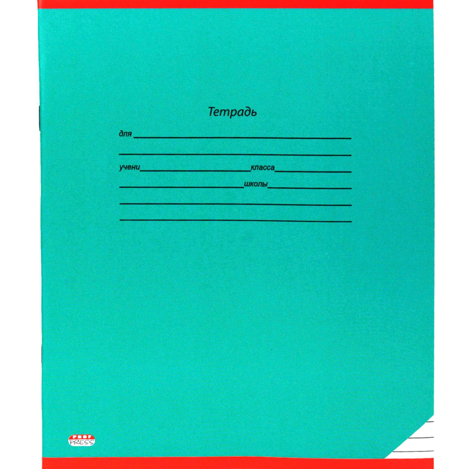 Тетрадь школьная Prof-Press Классика линия 12 листов темно-зеленая в спайке 10 штук - фото 3