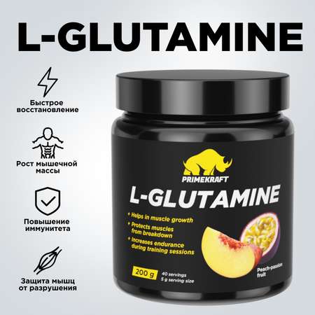 Глютамин L-GLUTAMINE Prime Kraft персик-маракуйя 200 г