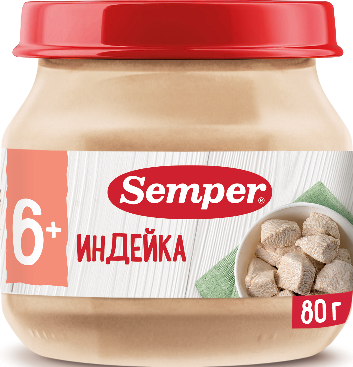 Пюре Semper индейка 80г с 6месяцев - фото 1