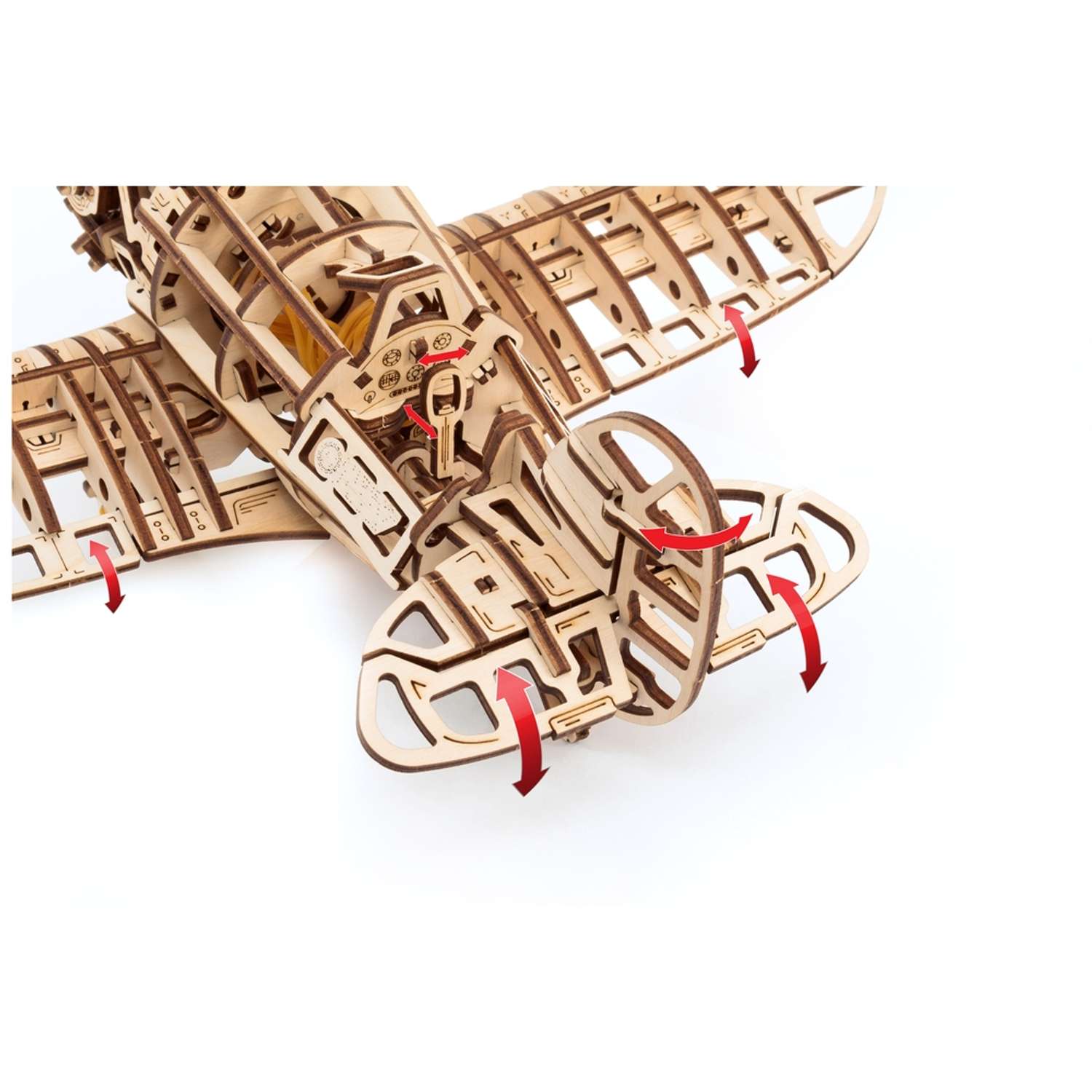 Деревянный конструктор Eco Wood Art Самолет с мотором - фото 14