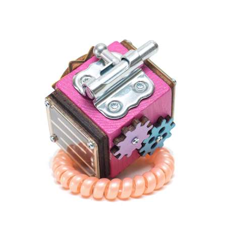 Бизикубик NOVA Toys Мини 5 см для детей в дорогу розовый цвет