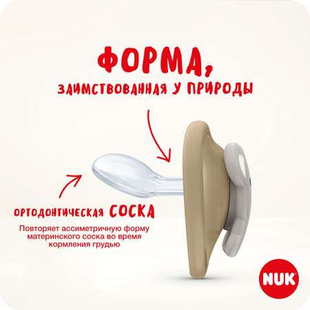 Соска пустышка ортодонтическая силикон Nuk NUK SPACE MICKEY