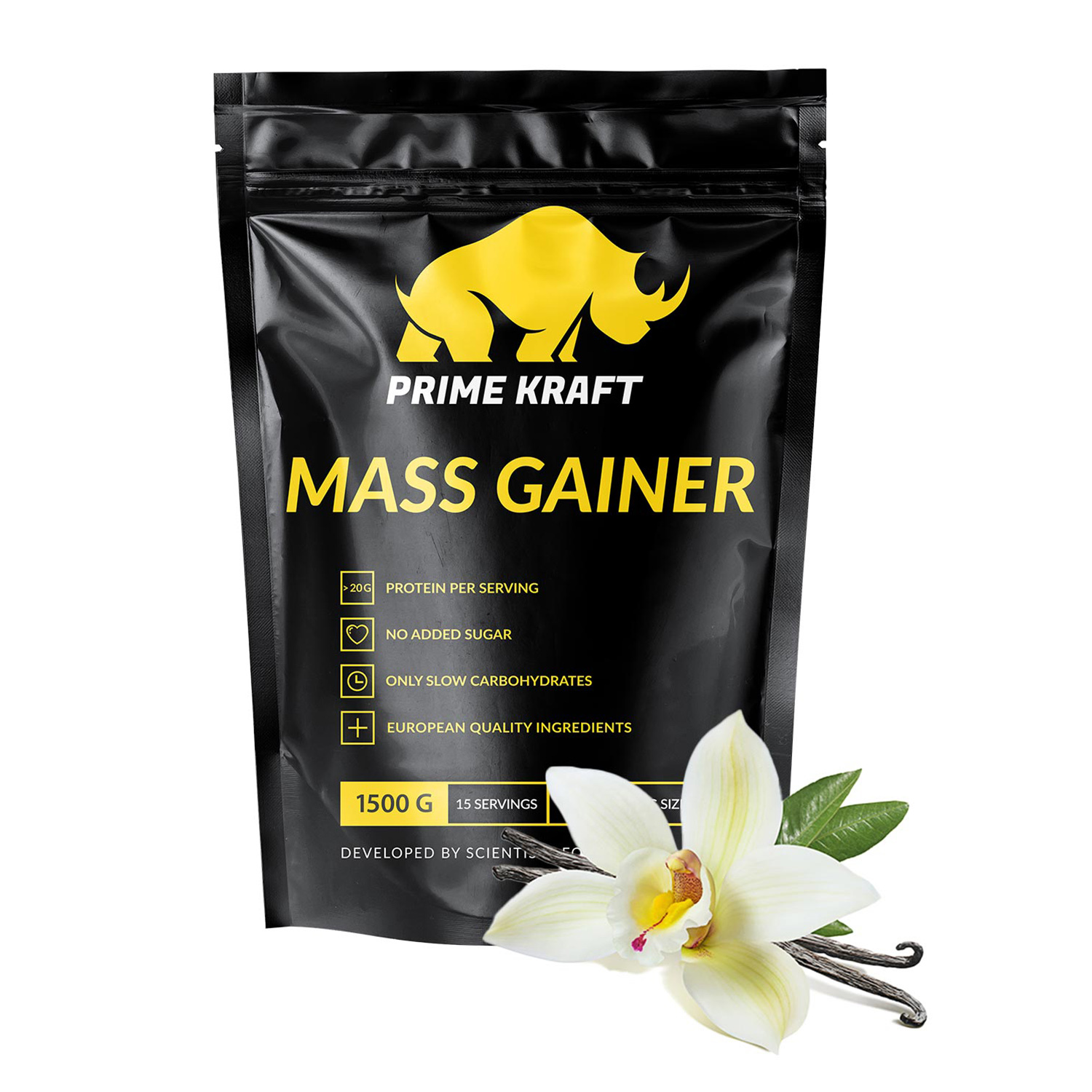 Гейнер Prime Kraft Mass Gainer ваниль 1500г - фото 2