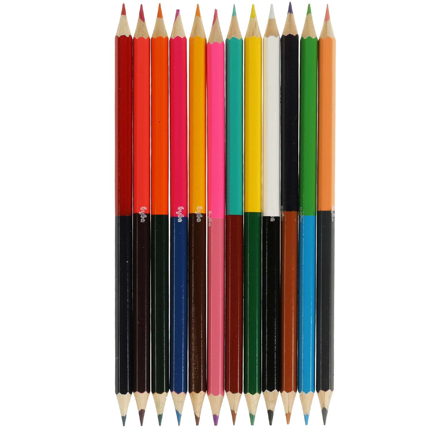 Цветные карандаши Умка Буба двусторонние 24 цвета 12 штук 329577 - фото 2