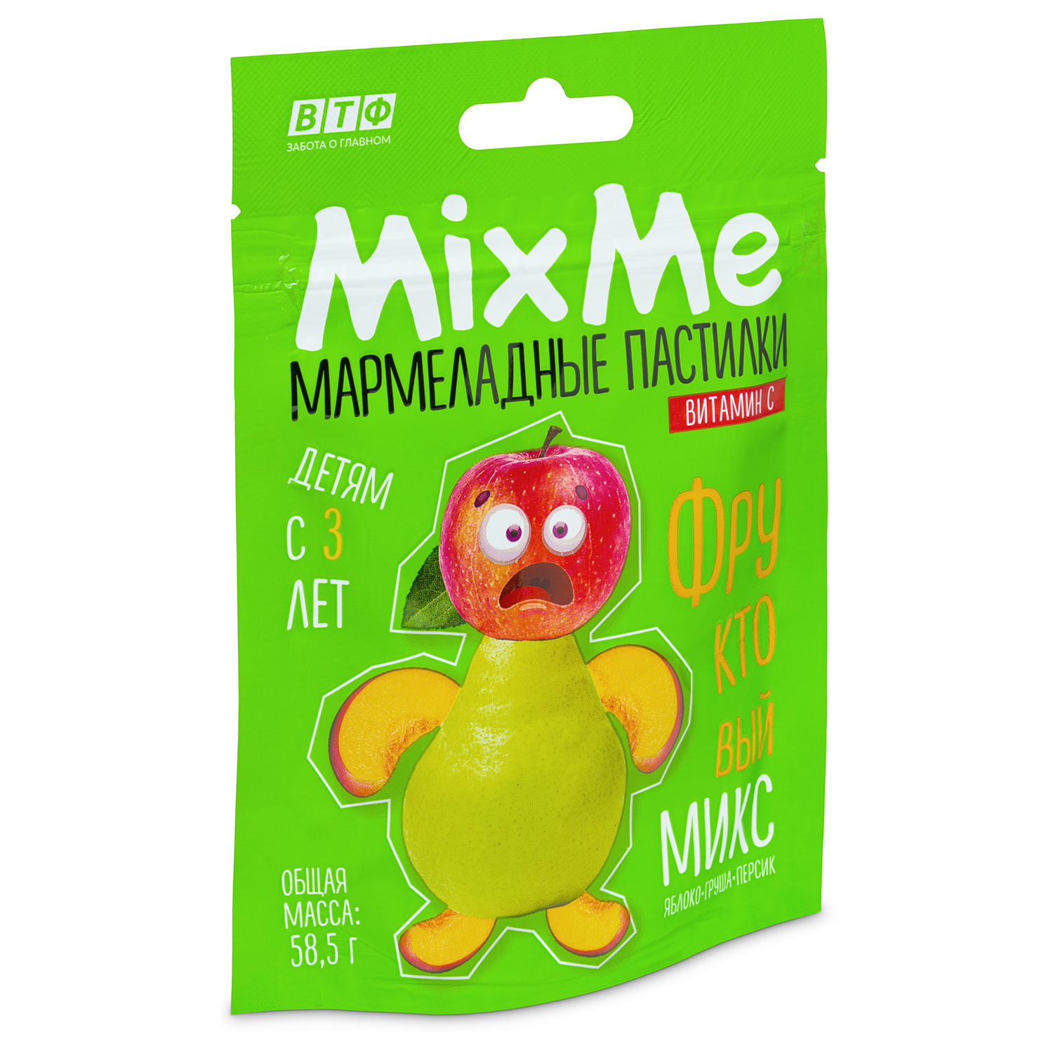 Биологически активная добавка MixMe Мармелад Фруктовый микс вит С яблоко-персик-груша 58.5г - фото 2