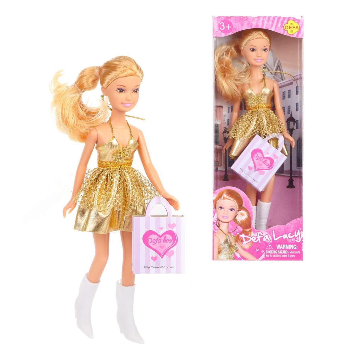 Кукла для девочки Наша Игрушка 28 см в золотом платье 43100 - фото 1