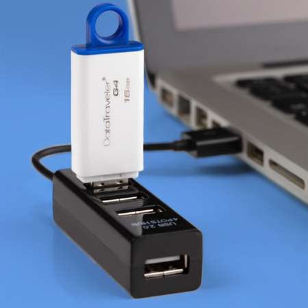 Разветвитель REXANT USB на 4 порта черный