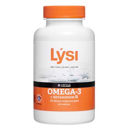 Биологически активная добавка Lysi Омега-3 с витамином Д 120капсул