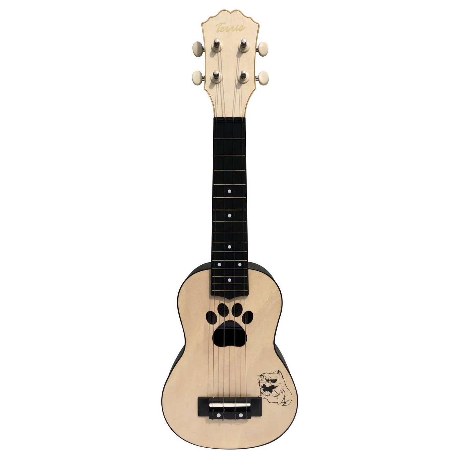 Гитара гавайская Terris PLUS CAT укулеле сопрано кот лапка - фото 1