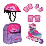 Набор роликовые коньки Sport Collection раздвижные Set Fantastic Pink шлем и набор защиты в сумке размер S 29-32