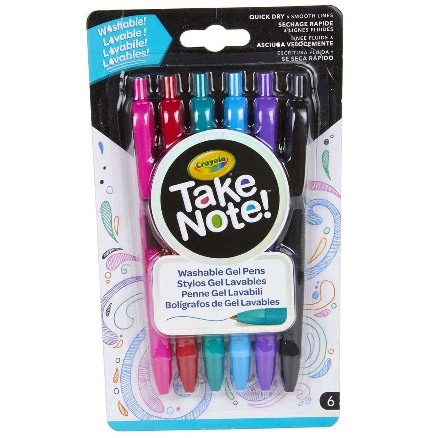 Гелевые ручки Crayola Cмываемые 6 шт. Take Note - фото 1