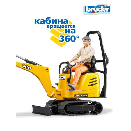 Игрушка BRUDER Мини экскаватор JCB 8010 CTS и рабочий