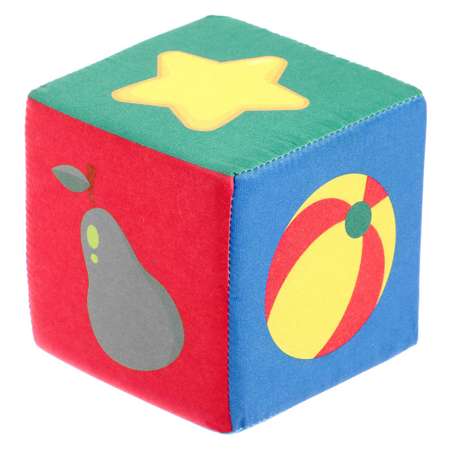 Игрушка мягконабивная IQ-ZABIAKA «Кубики: Предметы» 4 шт 10×10 см