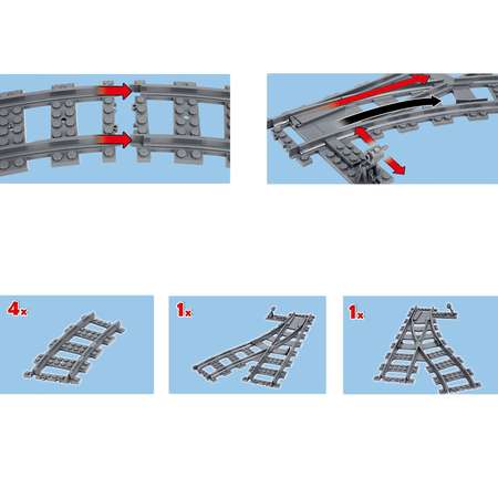 Конструктор Sima-Land ЖД «Рельсы со стрелками» 8 элементов